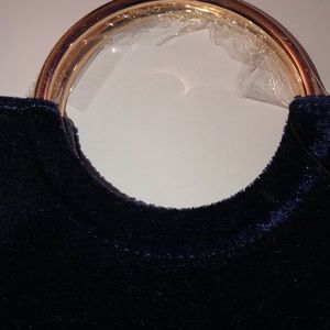 NWT! Lauren Conrad Navy Velvet Celeste Ring Crossbody with Detachable Strap